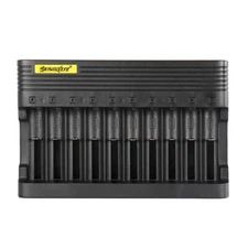 10 Slot Battery Charger Smart 3.7V Li-Ion Charging For 26650 18650 16340 14500