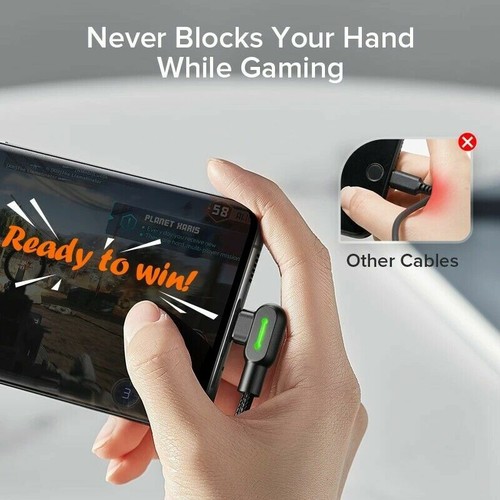 MCDODO USB LED Right Angle Game Cable Sync Chaging Cord For iPhone 12/XS/X/8/7/6 - Zdjęcie 5 z 15