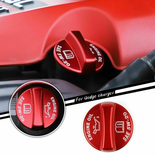 Engine Oil Cap Cover Trim For Dodge Challenger Charger 09+ 300C Red Accessories - Picture 4 of 9