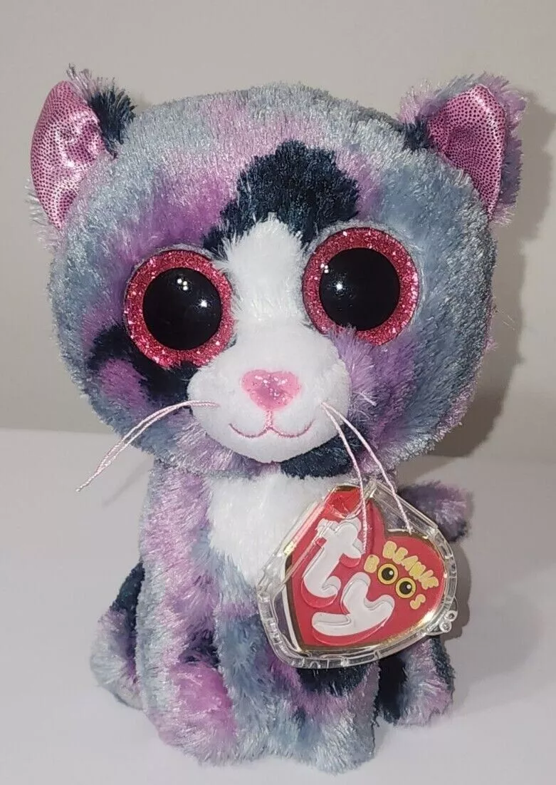 Ty Beanie Boo LINDI the Tie Dyed Kitty Cat 6 Inch MINT with