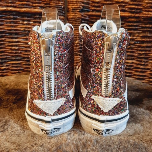 Vans Shoes SK8 Hi Slim Zip Chunky Glitter Sneakers Women's 6 Pink Skater - Picture 5 of 10