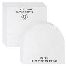 50 Pcs Vinyl Record Inner Sleeves  50 Pcs Record Outer Sleeves Anti-Static 3...