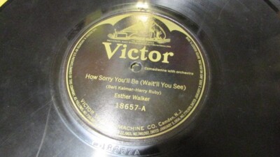 ESTHER WALKER VICTOR 78RPM RECORD 18657 BILLY MURRAY HOW SORRY YOU'LL BE