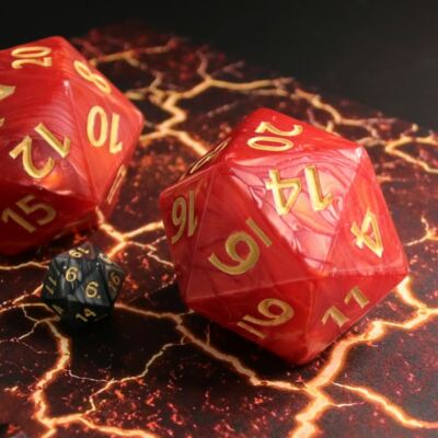 Red Titan 55mm d20 Dice Poly RPG DnD Dungeons Dragons AD&D Pathfinder d20