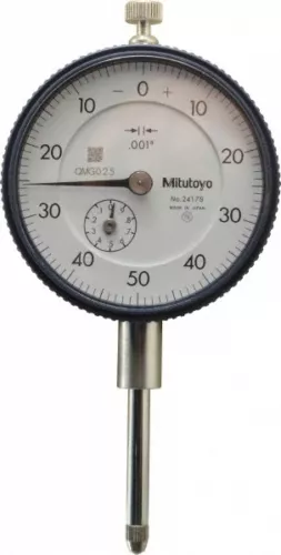 Mitutoyo 1" Range, 0-50-0 Reading, 0.001" Grad Dial Drop Indicator 2-1/4" Dia...