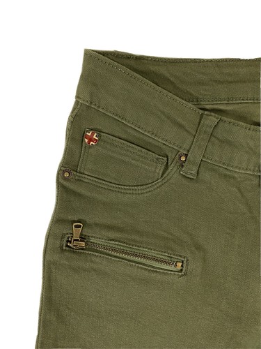 NWT HUDSON Big Girls Youth Stretch Moto Skinny Jeans Zippers Army Green Sz 14 - Picture 4 of 9