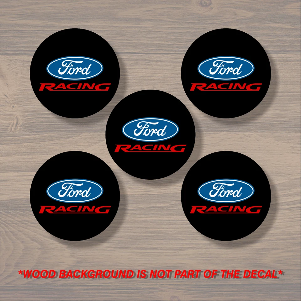 Ford Racing Wheel Center Cap Overlay x5, Vinyl Decal Sticker