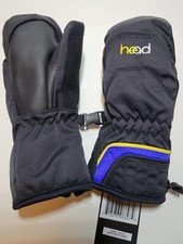 HEAD Junior Ski Mittens - Black  Blue - Kids Size XXS