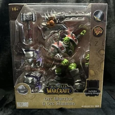 McFarlane WORLD of WARCRAFT - ORC WARRIOR & ORC SHAMAN New In Box Blizzard