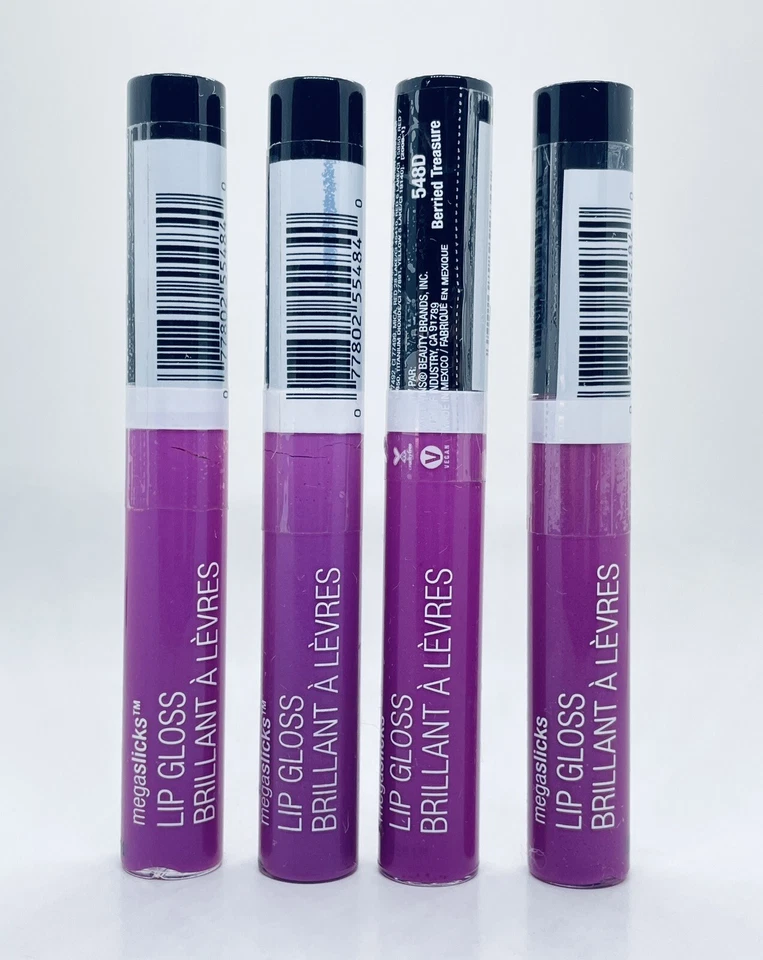 Lot of 4 Wet n Wild MegaSlicks Lip Gloss - 548D Berried Treasure 0.19 oz - Image 3 of 4