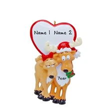 PERSONALIZED Reindeer Couple - Family Christmas Ornament