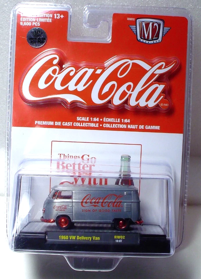 M2 Machines Coca Cola Raw Red Chase 1960 VW Delivery Van 1:64 Diecast 1/250 - Image 2 of 4