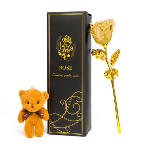 24K Gold Plated Galaxy Rose Valentine's Gift to Girlfriend Wife Love Present UK - Picture 12 of 17