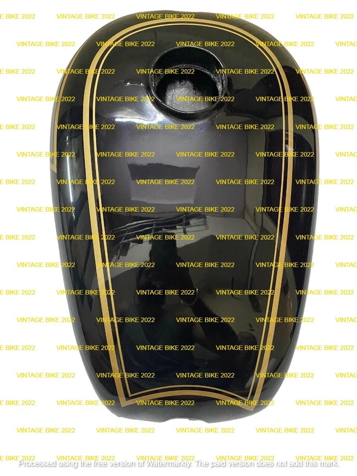 Tanque de gasolina Ariel VB pintado negro con forro dorado/APTO PARA Foto 2 de 4