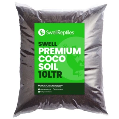 Swell Reptiles Coco Soil Reptile Substrate for Frogs and Geckos | 10L Bag