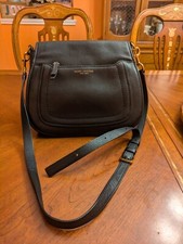 MARC JACOBS Empire City Messenger Sultry Black Pebble Leather Crossbody Bag . 