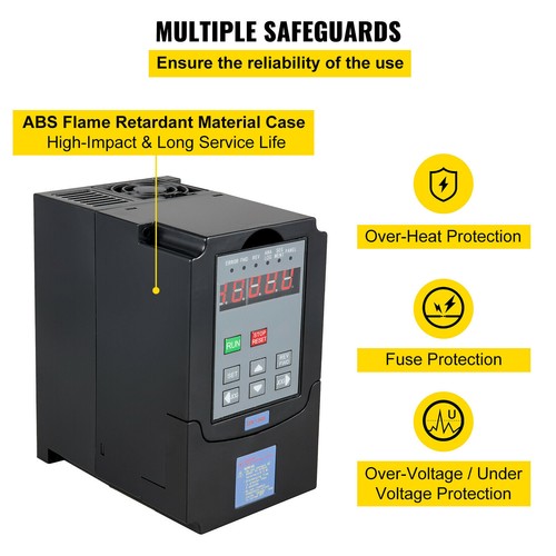 Inversor de frecuencia VFD de 2,2 KW 3 HP inversor de accionamiento de frecuencia variable HY 220V - Imagen 5 de 12