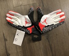New 2023 Jordan Nike Brand Vapor Jet Football Gloves Large white/orange/black