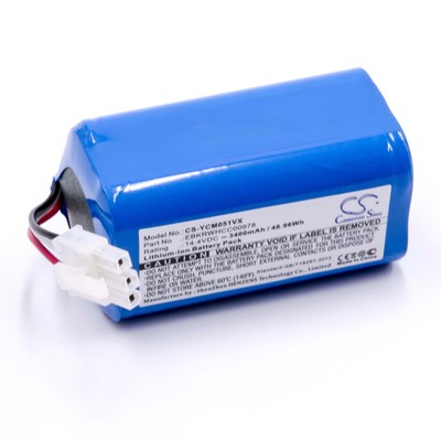 EXTENSILO batteria compatibile con LG Hom-Bot VR6171LVM, VR6140LV, VR6140LVM, VR6170LVM, VR6172LVM aspirapolvere nero (3400mAh, 14,4V, Li-Ion