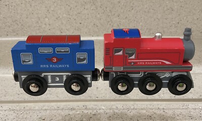 Wooden Train #3 RRS Railways Rolling Engine & Car Magnet Coupling