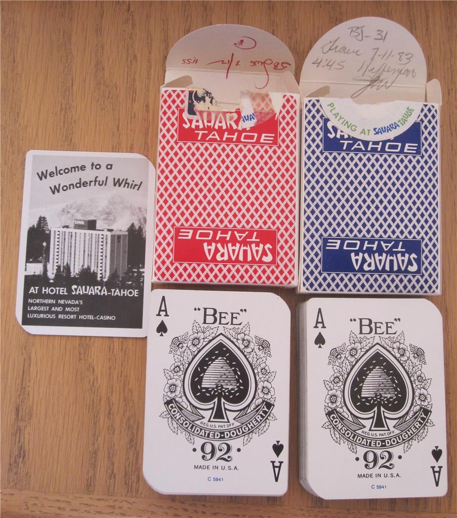 2 Vintage Decks Nevada Casino SAHARA TAHOE Playing Cards Red 2 Vintage Decks Nevada Casino SAHARA TAHOE Playing Cards Red