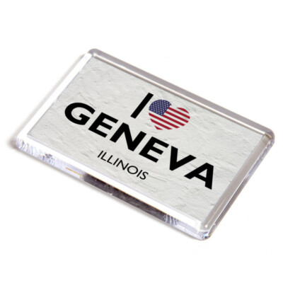 KÜHLSCHRANKMAGNET - I Love Geneva, Illinois - USA