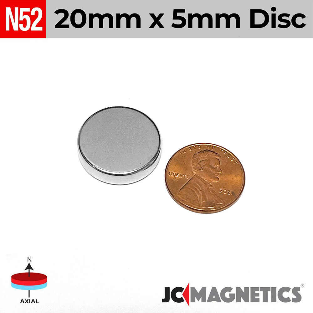 20mm x 5mm N52 Super Strong Disc Rare Earth Neodymium Magnets