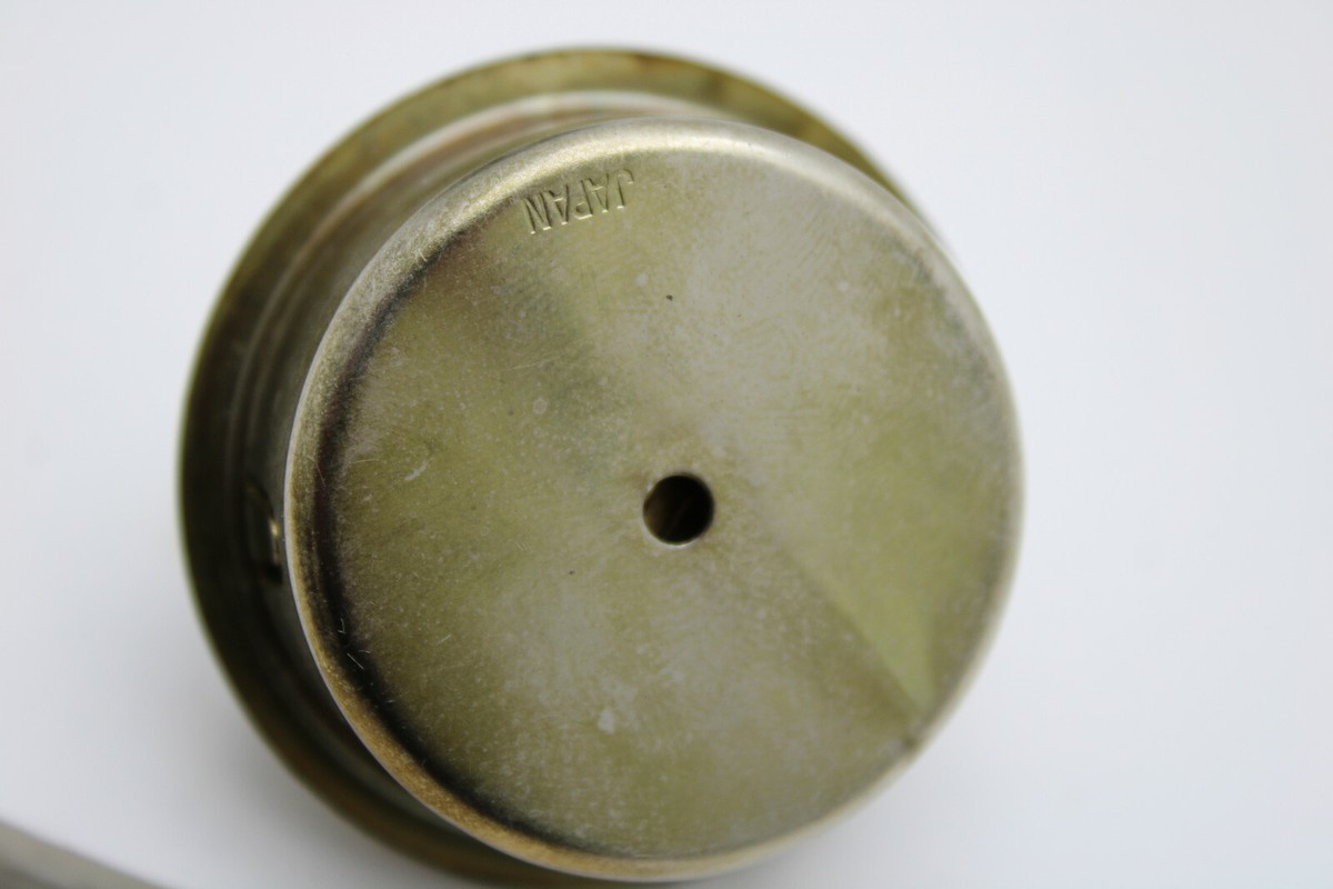 Vintage Lighter Ceramic & Brass Black Round Tabletop 4 Vintage Lighter Ceramic & Brass Black Round Tabletop 4