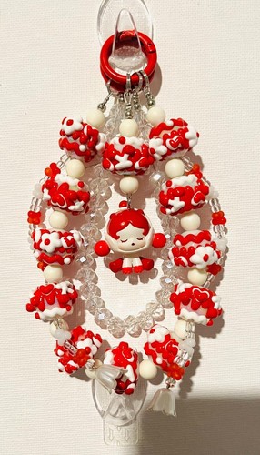 POPMART SkullPanda SP Skull Panda Red heart pop beans DOUBLE keychain | phone - 第 3/5 張圖片