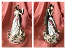BRIDE & GROOM DANCE ON LANG & WISE FIGURAL MUSIC BOX - SEE VIDEO