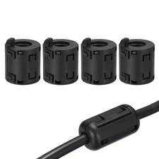 16mm Clip-on Ferrite Ring Core for Cable, Black 4pcs