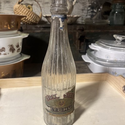 Vtg Sunny Side Ketchup Bottle With Paper Label Bottle Excellent Condition