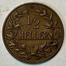 1906J German East Africa  VF                   1/2 Heller.  FREE SHIPPING