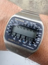 Vintage Sekonda QUARTZ LCD Alarm Chronograph Watch Available Worldwide