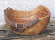 Coupe à fruits saladier en bois d'olivier vintage 