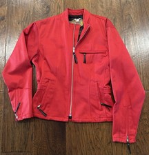 Harley Davidson Women&rsquo;s Red Riding Jacket Size Small Embroidered Logo Full Zip