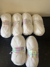 NEU 6 x 50g Sirdar Snuggly Pearls DK Garn im Farbton 251, wei&szlig;