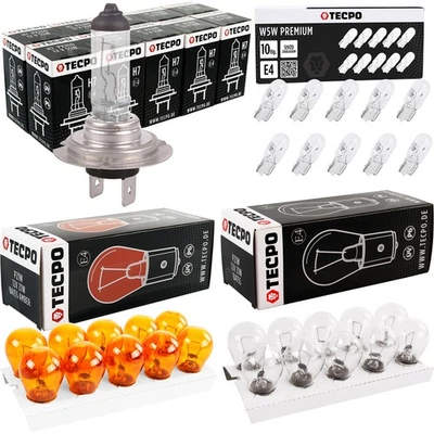 TECPO AUTOLAMPEN SET 40-TEILIG H7 55W GLÜHBIRNE BLINKERBIRNEN BREMSLICHT 12V 21W - Bild 1 von 4