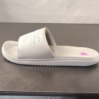 Reebok Men s Gray Slide Sandals US 11 UK 10 EU 44.5 Slip-On Logo Synthetic