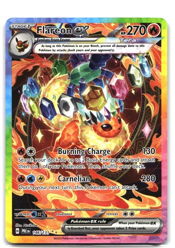 Flareon ex Pokemon SV: Prismatic Evolutions 146/131 Holo NM