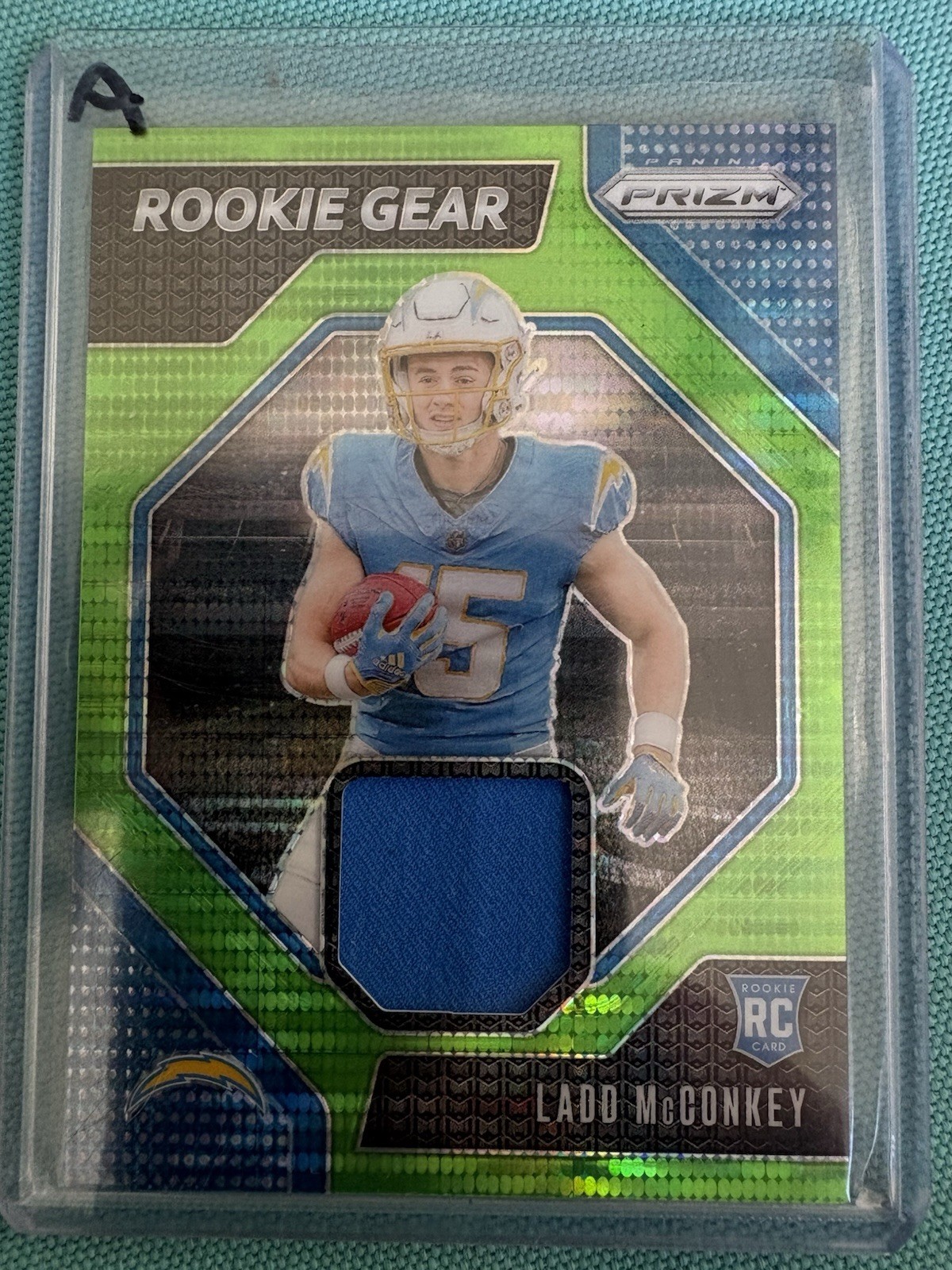 2024 Panini Prizm - Rookie Gear Ladd McConkey #RG-LMY Neon Green Pulsar Prizm 