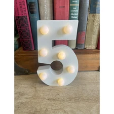 Light up wood number 5