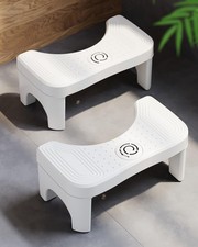 2Pcs Poop Toilet Stool, Portable Bathroom Potty Stool, Non-Slip Toilet Foot S...