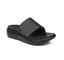 VIONIC Beach Aqua Platform Toe Post Sandal - Black NEW 
