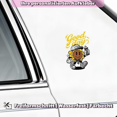Good Day Street Sonnenblume Aufkleber für Auto Laptop Wasserflasche Skateboard