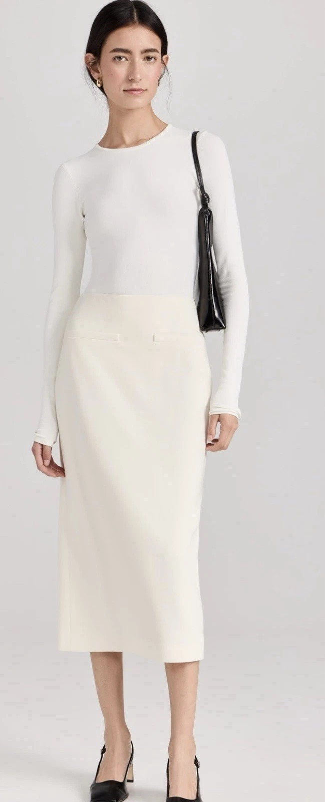 Borsa a tracolla STAUD Winona in pelle nera nuova con etichetta