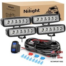 LED Pods 4PCS 18W 6Inch Flood Offroad Fog 4Pcs 18W Lights w/ wiring harness