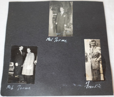 Mel Torme Frank Sinatra Circa 1950 Unique Vintage Original Photos on Album Page