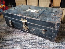 Vintage Jones The Two Brothers The Adjutant Black Steel Trunk 74 x 45 x 27cm