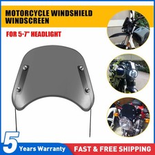 Motorcycle Smoked 5-7" Round Headlight Fairing Windshield Windscreen For Yamaha
